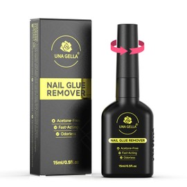 UNA GELLA Nail Glue Remover for Press on Nails 15ml Upgraded Stick & Remove 2 in 1 Acrylic Nails Remover for False Nails Tips Acetone-Free Gentle Gel Nail Remover, Not for Gel Polish Base Coat