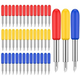 GUUZI Pack of 45 Replacement Cutting Blades Vinyl Cutting Blades, 15 Pieces 45° Standard Blade, 15 Pieces 30° Cutting for Thin Media, 15 Pieces 60° Deep Blades (Multicoloured)