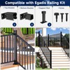 Egadis 4 Pack Aluminum Adjustable Railing Bracket with Stair Foot,
