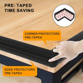 (8 Pack) Corner Protectors for Kids, Dekukar Upgraded Foam Soft Corner Guards Bumpers Baby Safety Furniture Table Sharp Corner Protection, Pre-Taped for Direct Use