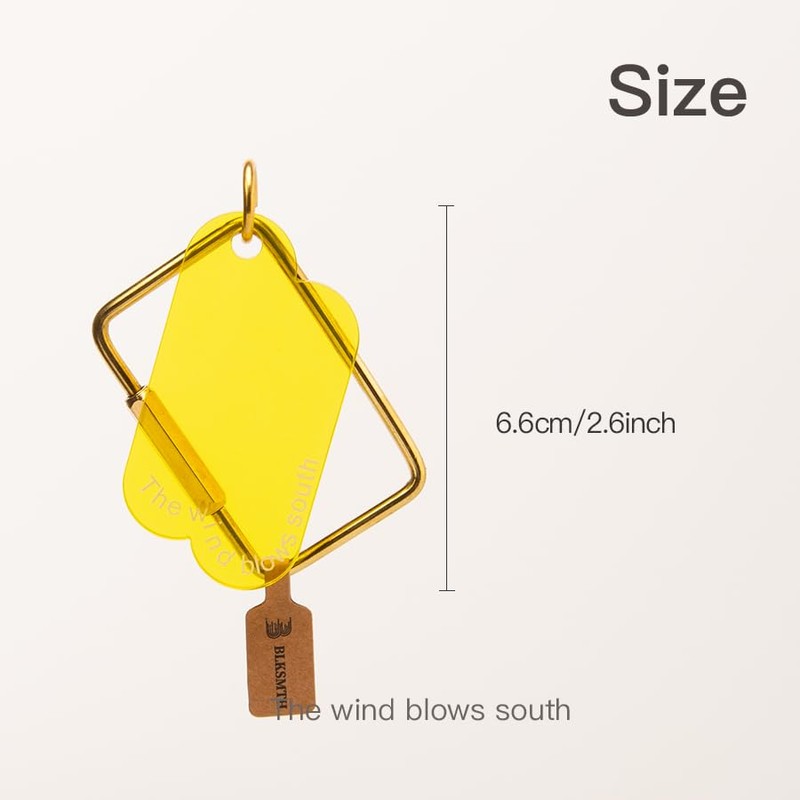BLKSMTH Decorative Key Hook, 2.8 Inch Yellow Acrylic Cloud Design