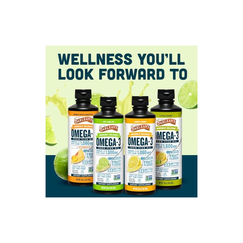 Barlean's Organic Oils Key Lime Ultra High Potency Fish Omega