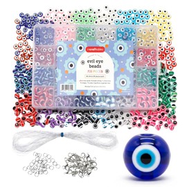 Incraftables - abalorio de mal ojo para hacer joyas (24 colores) Juego de pulseras Best Evil Eye (720 piezas) abalorio redondas de vidrio de mal de ojo para bricolaje y collar para adultos con cuerda elástica y cierres
