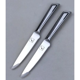 Imarku 2pc imarku 4.5" Serrated STEAK Knives, High-Carbon Stainless Blade, J-HOOK, New