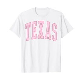 Texas Vintage Preppy Varsity Pink Sports T-Shirt