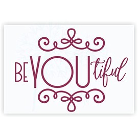 Wall Word Bathroom Decor Stickers BeYouTiful Girls Motivational Positive Art Decals Vinyl Letters 23x17-Inch Berry