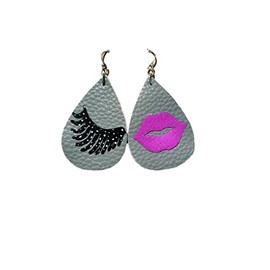 Lips and Lashes earrings (White)