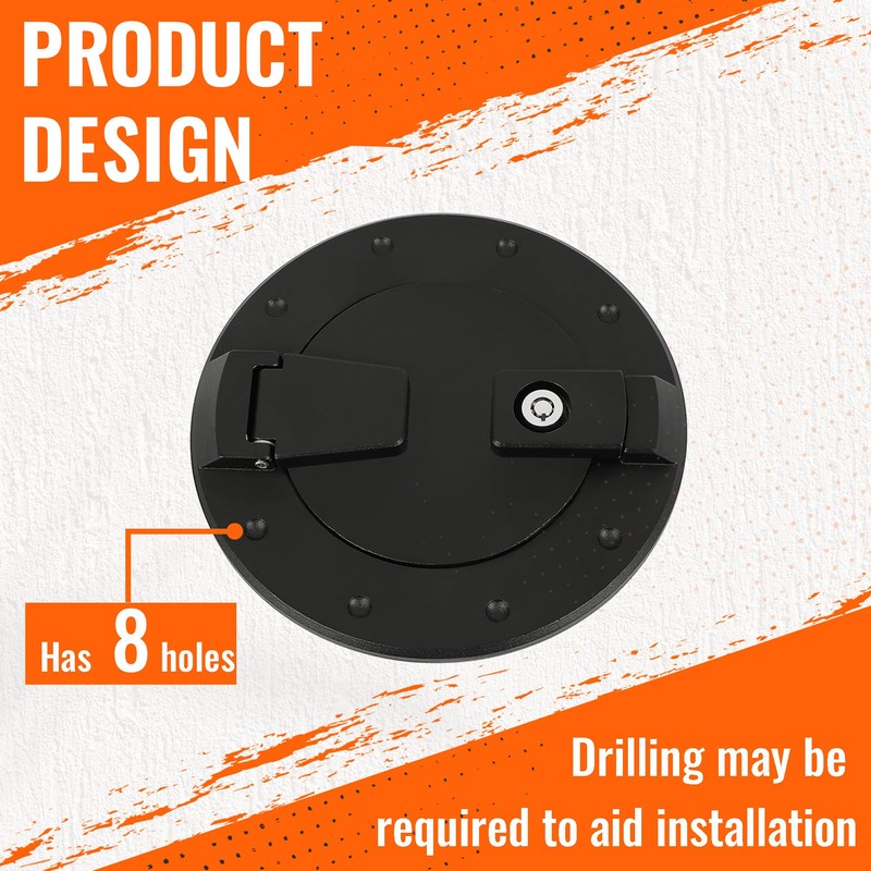 HECASA Locking Fuel Door Compatible with 2003-2009 Hummer H2 SUV