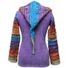 Acid Laundry Multicoloured Patchwork Hooded Jumper Rainbow Striped Hippie Jacket