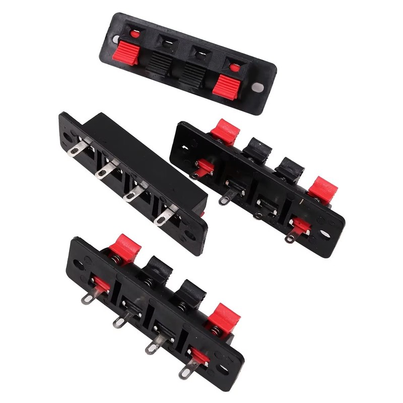 WANGCL 4pcs 4 Way Speaker Terminal Connectors Terminal Block Spring