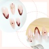 24Pcs French Tip Press on Nails Medium Fake Nails Almond