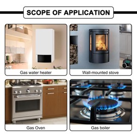 Universal Gas Thermocouple, Gas Stove Thermocouple Kit Adaptors, Outdoor Propane Gas Heater Replacement Temperature Sensors Adaptors for Firepit Heater, Pizza Ovens Boilers, Gas Water Heater (35.4 in)