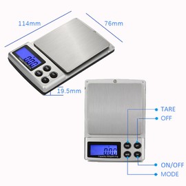 SagaSave Mini Digital Scale, Pocket Kitchen Food Scale, LCD Display High Precision Weighing Scales with Leather Cover, Electronic Postal Scale (0.01-300g)