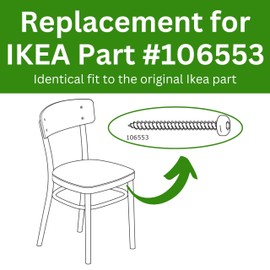 Spare Hardware Parts Replacement for IKEA Furniture Screw Wood Head Cap Special Woodscrew - Part #106553 | Wood Screw M5.0-2.3×40 Full Thread with 4mm Hex Recess | Pack of 10