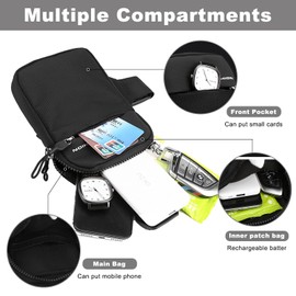 Chest Bag Men's Sling Bag Chest Crossbody Crossover Bag Shoulder Bag Men Small Women Waterproof Shoulder Bag Men Chest Bag for Men Women Travel Hiking Cycling Running Black, black
