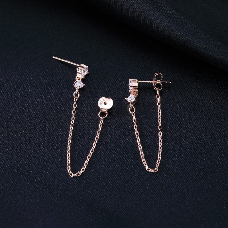 Reffeer 925 Sterling Silver Chain Dangle Earrings for Women Girls