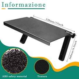 QUOTRE Pack of 2 Screen Top Shelf, 33 x 16 cm Adjustable Screen Shelf, TV Top Shelf, Monitor Storage Shelf for Speakers, Media Boxes, Routers, Remote Control, Game Console