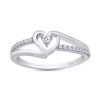 AFFY 1/10 Carat (ctw) Lab Created Moissanite Diamond Bypass Heart