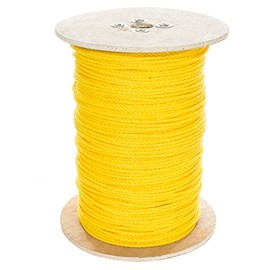 Paracord Planet Three Strand Twisted Polypropylene Rope – Indoor and Outdoor Uses (3/16 Inch X 50 Feet, Yellow)
