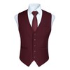 HISDERN Men's Formal Party Wedding Business Cotton Waistcoat Solid Color