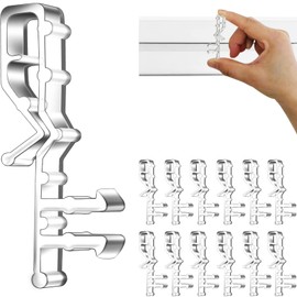 Hidden Channel Valance Clips, 2-1/8inch Clear Plastic Valance Clips for The Valance with a Groove in The Back (12pcs)