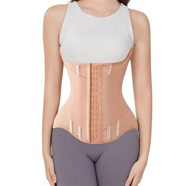 Waist Cincher Corset Sport Girdle Trimmer Double Belt Wrap Waist Trainer Shaperwear Tummy Control Shaper for Women (Brown, X-Large)