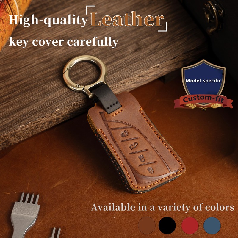 for Lexus Leather Key Fob Cover with Keychain,Leather Key Case