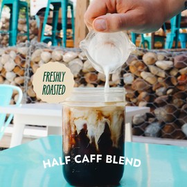 Bent Tree Coffee Roasters Organic Coffee, 12oz (Half Caff Blend), Whole Bean Coffee, Medium Roast, USDA Organic, Sweet with a Juicy Body, Graham Cracker, Cranberry, and Almond Notes