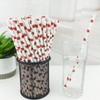 YAOSHENG Premium Disposable Drinking Fruit Paper Straws, Pack 100 Watermelon