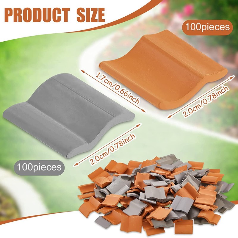 jingfei 200Pcs Roof Tiles Set Miniature Tiles Mini Shingles Tile