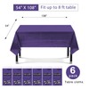 Purple 6 Pack Premium Disposable Plastic Tablecloth 54 x 108