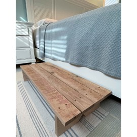 Classic Amish Reclaimed Wood Deck/Spa Step, Patio Door Platform, Indoor/Outdoor Stair/Step Stool. Natural, Rustic, Heavy Duty, Wide, Versatile. Handmade in USA. 36 x 14 x 7”.