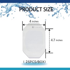 4"x4.75"-25 Individual Packages Transparent Sterile Waterproof Film Dressings for Wound Cover - Medical Grade-Clear Adhesive Skin Bandages for IV Shield, Tattoo Aftercare(Transparent,4"X4.75"-25PCS)