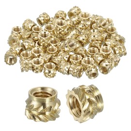 QUARKZMAN Knurled Insert Nuts, Pack of 50, M3 x 3.5 mm L x 5 mm Diameter, 3D Print, Brass Nuts, Threaded Inserts, Brass Heat Set, Embedding Nuts
