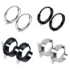 Yesallwas 8 Pieces Hoop Earrings for Men Women,Stainless Steel Round