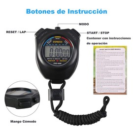 Stayoung Digital Cronómetro, Cronómetro Deportivo Digital Profesional - LCD Temporizador Electrónico Multifuncióno para Fitness, 2 Filas 10 Memoria, Alarma, Cuenta Regresiva (Digital Cronómetro)