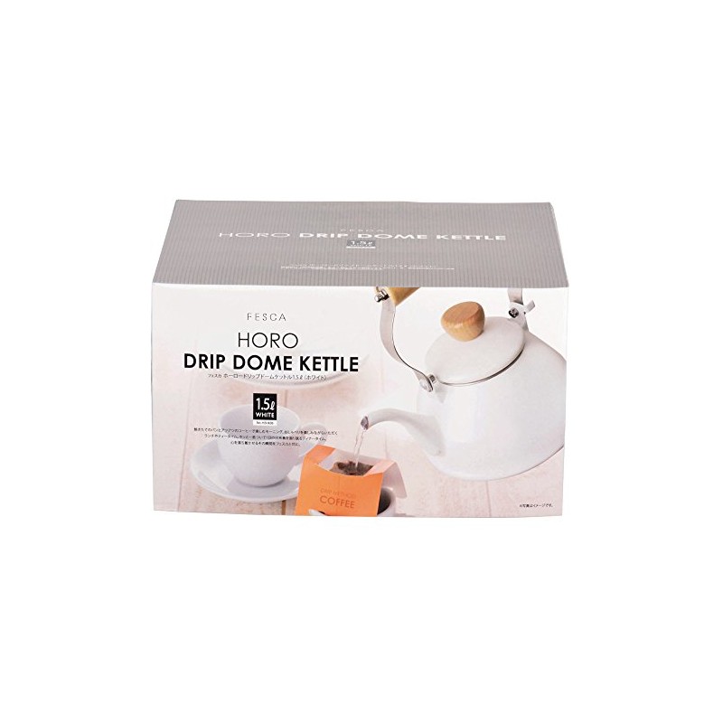 Pearl Metal Enamel Coffee Drip Dome Kettle 1.4L White IH