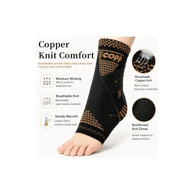 Jiangyun Ankle Brace 2 Pack, Adjustable Compression Stabiliser
