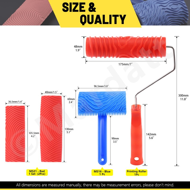 Mardatt Wood Graining Painting Tool Set MS16 MS21 Rubber Empaistic