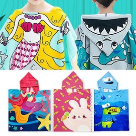 Kids' Microfiber Water Play Towel Beach Gown Madras Alligator 10ea