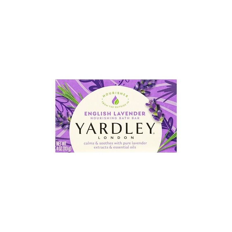 Yardley London English Lavender with Essential Oils Soap Bar, 4.25