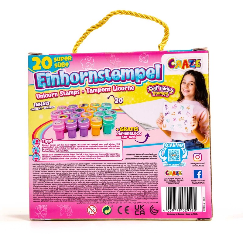 Craze Stamp Case 26 Stamps for Children Unicorn Motifs Stamp