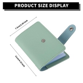 Valicaer Credit Card Holder for Men and Women Card Holder Business Card Holder with 24 Compartments Soft Leather Wallet with Card Sleeves ID Organiser Card Case, Green, Bi-fold