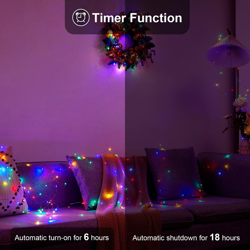 Ariceleo Upgraded LED Fairy Lights, 4 Pack 16ft Multi Color