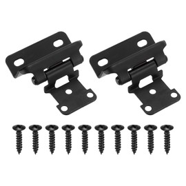 uxcell 20 Pack Self Closing Cabinet Hinges, 1/2" Overlay Cabinet Door Hinges Semi-Concealed Kitchen for Flush Mount Kitchen Door, Black