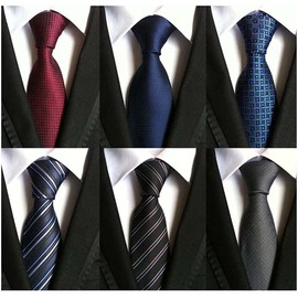 WIOIW Men's Necktie, Washable, Business Tie Set, Stylish, Popular, Job Hunting, Weddings, School Entrance Ceremonies, Graduations, After-Parties, Ceremonial Occasions, Gift, Father's Day, Set of 6
