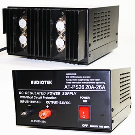 Audiotek -Output 26A Amp Mobile 13.8 Volt DC Power Supply AT-PS26