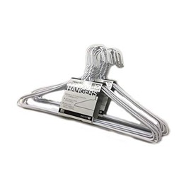 20 PC Vinyl Coated Heavy Duty Wire Cloth Hanger Plastic Coated Steel Coat Hanger Hook - White Color 16" (40.5Cm) Wide