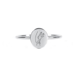 FUNYCHEN Friendship Ring for Women Sterling Silver Mother Daughter Rings Dainty Promise Ring BFF Statement Rings for Besties 925 to My Best Friend Ring Jewelry Birthday Gifts US Size 6-9 (Silver 2, 9)