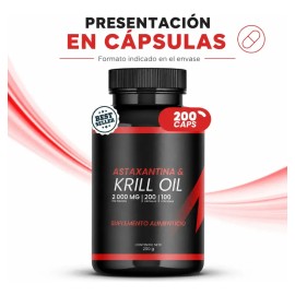 Krill Oil 2000 Mg Con Astaxantina 200 Cápsulas 100 Porciones